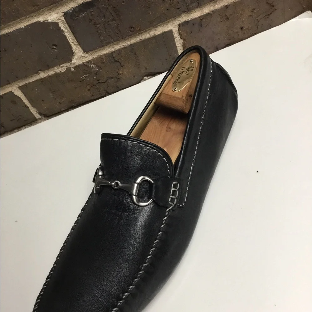 Robert Zur Black Leather Bit-Detail Loafers